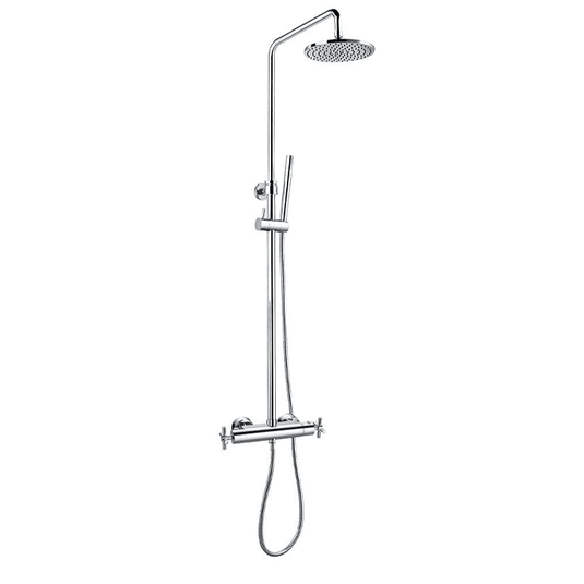 Flova XL Exposed Thermostatic Shower Column with Overhead Shower & Handset XLTSKIT - Envy Bathrooms Ltd