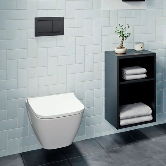 Geberit Alpha01 Square Dual Flush Plate Matt Black | 115.055.14.1