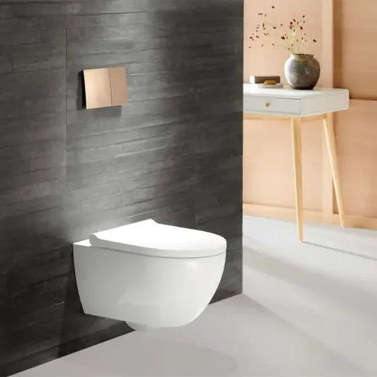 Geberit Acanto TurboFlush Wall Hung Pan with Seat 530mm | 502.718.00.1