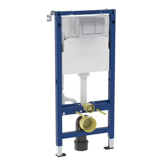 Geberit Alpha 112cm WC Frame Cistern & Alpha01 Square Flush Plate | 458.040.21.2