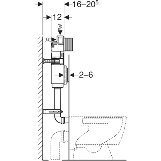Geberit Alpha Concealed Cistern & Alpha01 Square Flush Plate | 109.013.21.1