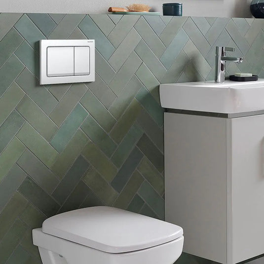 Geberit Alpha01 Square Dual Flush Plate White | 115.055.11.1