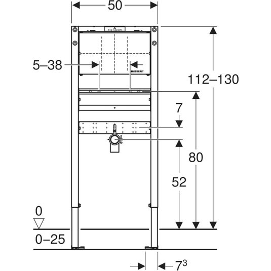 Geberit Concealed Basin Frame 112–130cm for Wall-Mounted Tap | 111.493.00.2