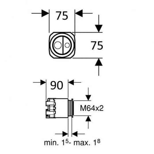 Geberit Dual Flush Actuator DF/GC Chrome | 241.413.21.1