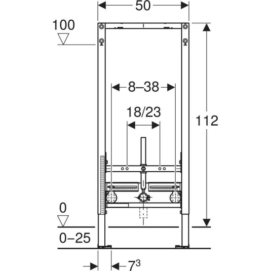 Geberit Duofix 112cm Wall-Hung Bidet Frame Universal | 111.545.00.2