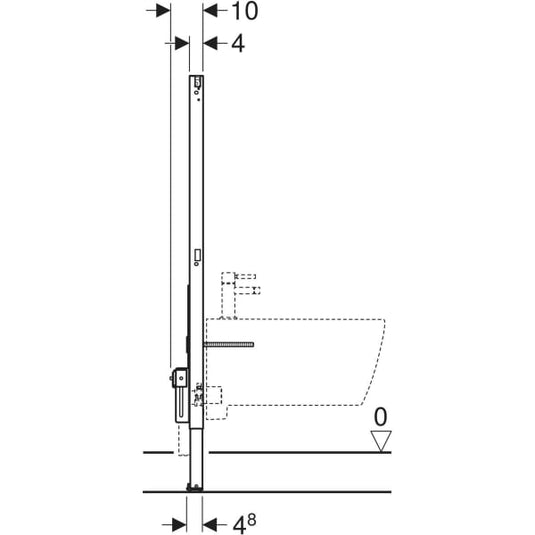 Geberit Duofix 112cm Wall-Hung Bidet Frame Universal | 111.545.00.2