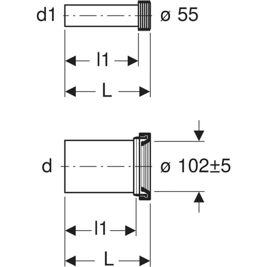 Geberit Duofix 185mm Wall Hung WC Connection Set | 152.426.46.1