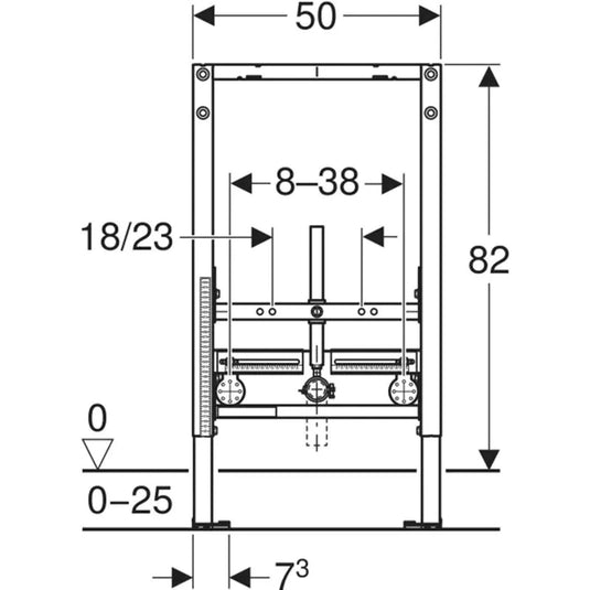 Geberit Duofix 82cm Wall-Hung Bidet Frame Universal | 111.543.00.2