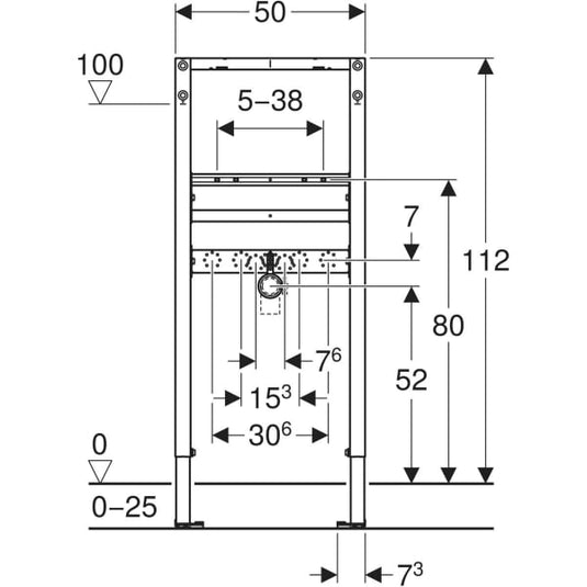Geberit Duofix Basin Frame 112cm for Deck-Mounted Tap | 111.495.00.2