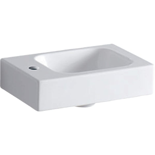 Geberit iCon 380mm Cloakroom Basin Left-Hand Tap Hole White | 124836000