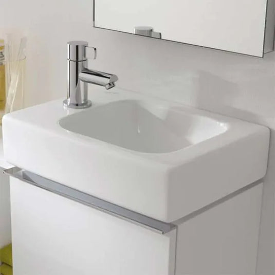 Geberit iCon 380mm Cloakroom Basin Left-Hand Tap Hole White | 124836000