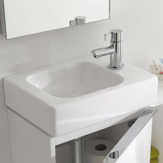 Geberit iCon 380mm Cloakroom Basin Right-Hand Tap Hole White | 124736000