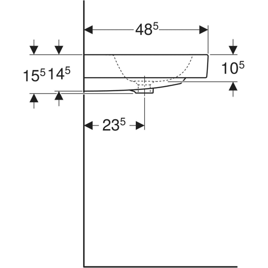 Geberit iCon 900mm Countertop Basin 1 Tap Hole White | 124090000