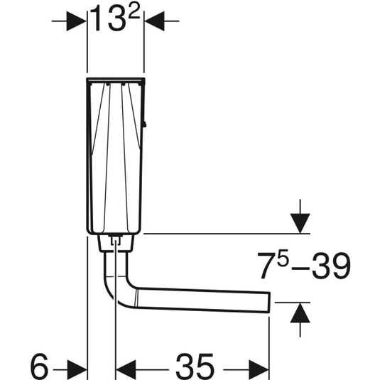 Geberit Low Level Cistern 6L Pneumatic Flush Actuation | 109.721.00.2