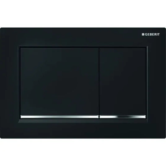 Geberit Omega20 Square Dual Flush Plate Black & Chrome | 115.080.KM.1