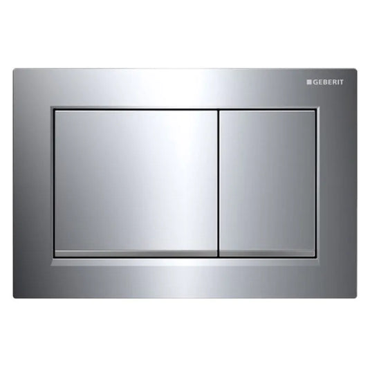 Geberit Omega20 Square Dual Flush Plate Gloss & Matt Chrome | 115.080.KH.1