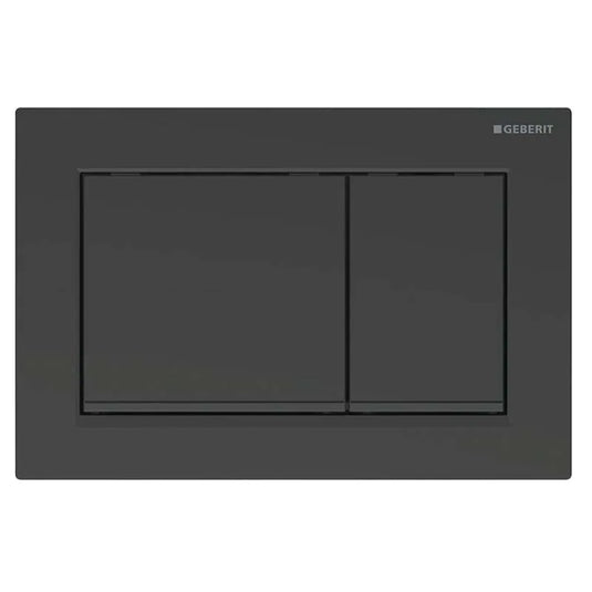 Geberit Omega20 Square Dual Flush Plate Matt Black | 115.080.16.1