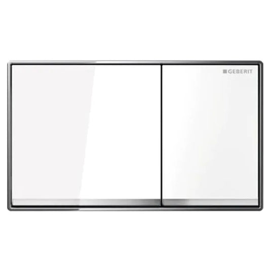 Geberit Omega60 Square Dual Flush Plate Glass White | 115.081.SI.1
