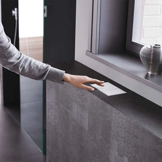 Geberit Omega60 Square Dual Flush Plate Glass White | 115.081.SI.1