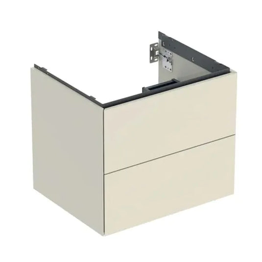 Geberit ONE 2 Drawers 600mm Vanity Unit Sand Grey Gloss | 505.261.00.4