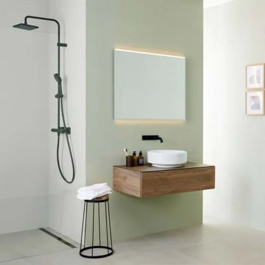 Geberit Option Plus Square LED Mirror 700x750mm Direct Indirect Lighting | 502.782.00.1 - Envy Bathrooms Ltd