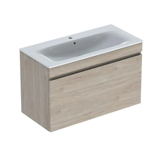 Geberit Renova Plan 1000mm Slim Rim Vanity Unit & Basin Hickory | 501.917.00.1