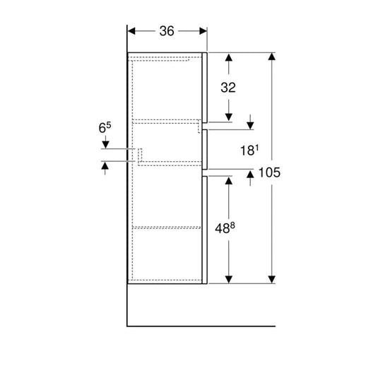 Geberit Renova Plan 105cm Medium Level Bathroom Wall Cabinet Lava | 501.922.JK.1