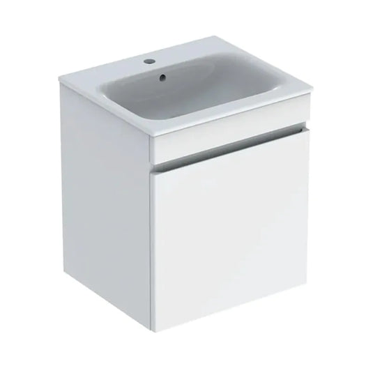 Geberit Renova Plan 550mm Slim Rim Vanity Unit & Basin White | 501.914.01.1
