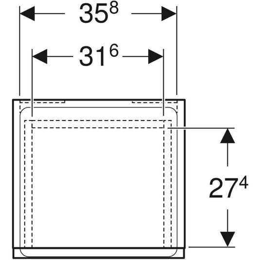Geberit Renova Plan 70cm Low Level Bathroom Wall Cabinet Hickory | 501.921.JR.1