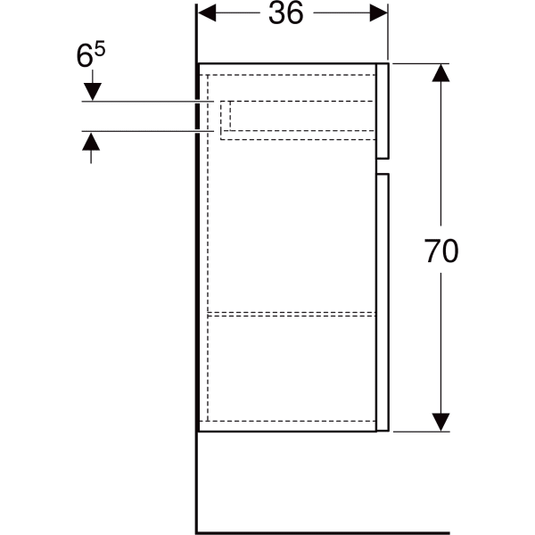 Geberit Renova Plan 70cm Low Level Bathroom Wall Cabinet Hickory | 501.921.JR.1