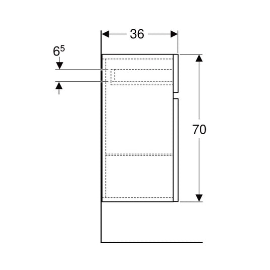 Geberit Renova Plan 70cm Low Level Bathroom Wall Cabinet Hickory | 501.921.00.1