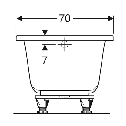 Geberit Renova Plan Single Ended Bath with Feet 1700x700mm | 554.314.01.1
