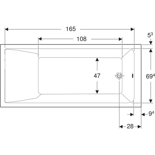 Geberit Renova Plan Single Ended Bath with Feet 1800x800mm | 554.316.01.1