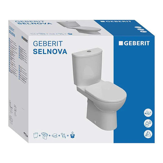Geberit Selnova 3-in-1 Close Coupled Toilet Pack Pan, Cistern & Seat | 503.121.00.1