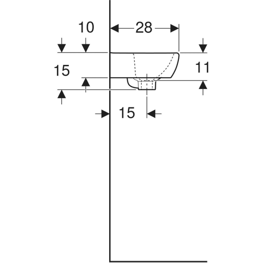 Geberit Selnova 360mm Square Cloakroom Basin 1 Tap Hole | 501.469.00.6