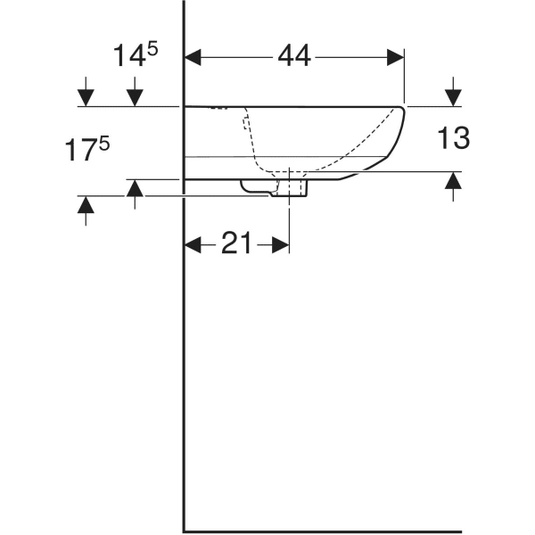 Geberit Selnova 550mm Countertop Basin 2 Tap Holes | 501.400.00.6
