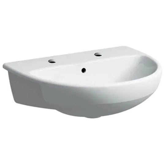 Geberit Selnova 550mm Semi-Recessed Basin 2 Tap Holes | 501.405.00.7