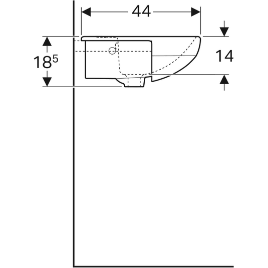 Geberit Selnova 550mm Semi-Recessed Basin 2 Tap Holes | 501.405.00.7