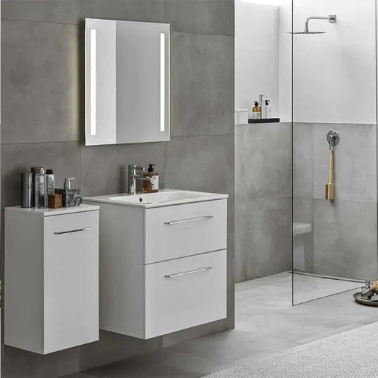 Geberit Selnova 550mm Square Vanity Unit & Basin 2 Drawers White | 501.232.00.1