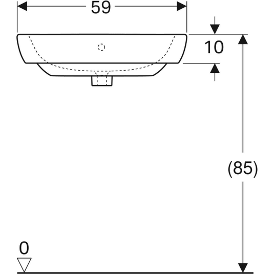 Geberit Selnova 590mm Corner Basin 1 Tap Hole | 501.050.00.7