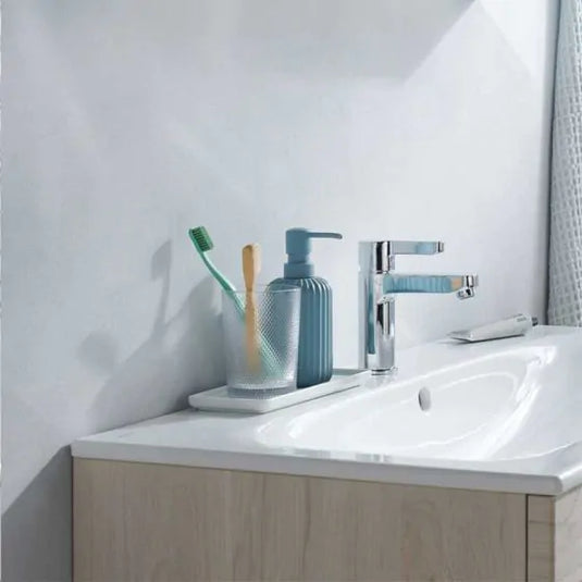 Geberit Selnova 600mm Square Vanity Unit & Basin 1 Door Light Hickory | 501.251.00.1