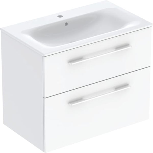 Geberit Selnova 800mm Square Vanity Unit & Basin 2 Drawers White | 501.240.00.1