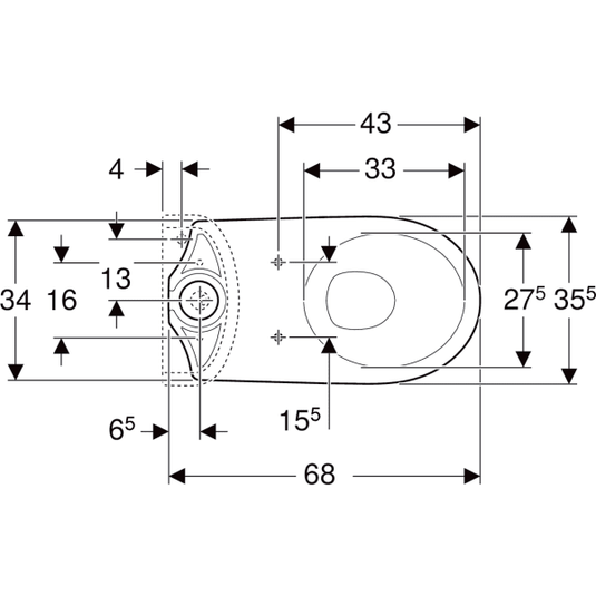 Geberit Selnova Close Coupled Pan 400x356x665mm White | 500.151.01.7