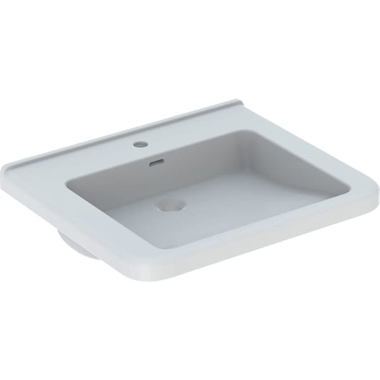 Geberit Selnova Comfort Square 650mm Countertop Basin 1 Tap Hole & Overflow | 500.788.01.7