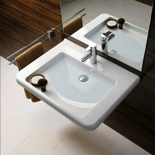 Geberit Selnova Comfort Square 650mm Countertop Basin 1 Tap Hole | 500.789.01.7