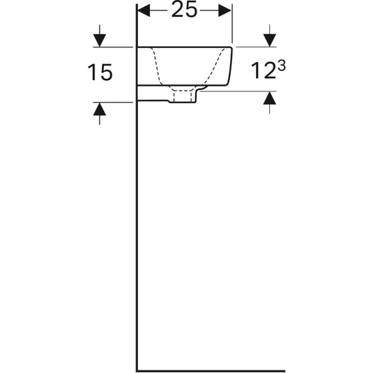 Geberit Selnova Compact 500mm Left-Hand Countertop Basin 1 Tap Hole | 501.506.00.7