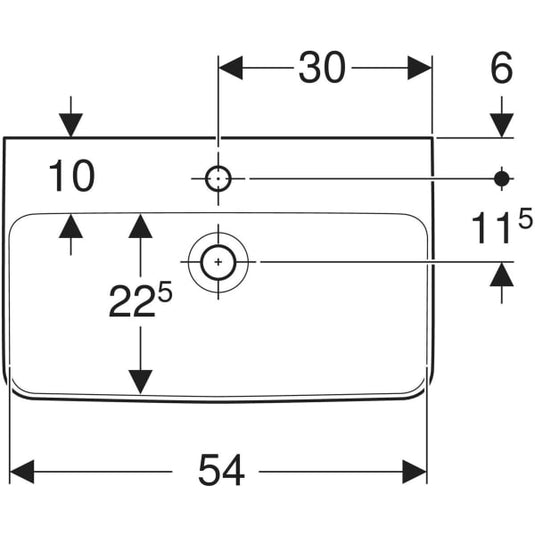 Geberit Selnova Compact 600mm Wash Basin 1 Tap Hole | 501.511.00.7
