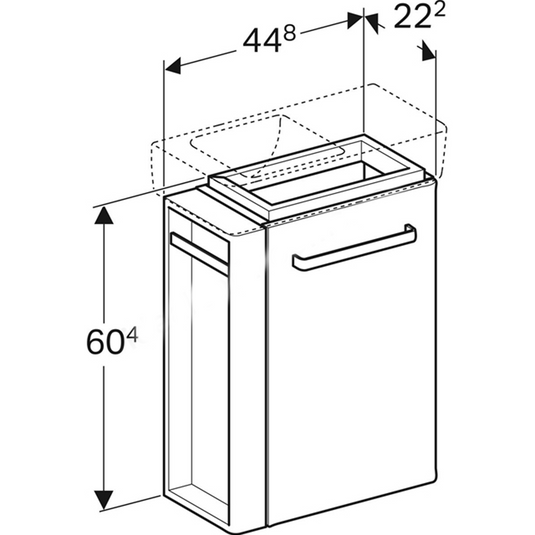 Geberit Selnova Compact LH Vanity Unit for 500mm Basin Grey | 501.495.00.1