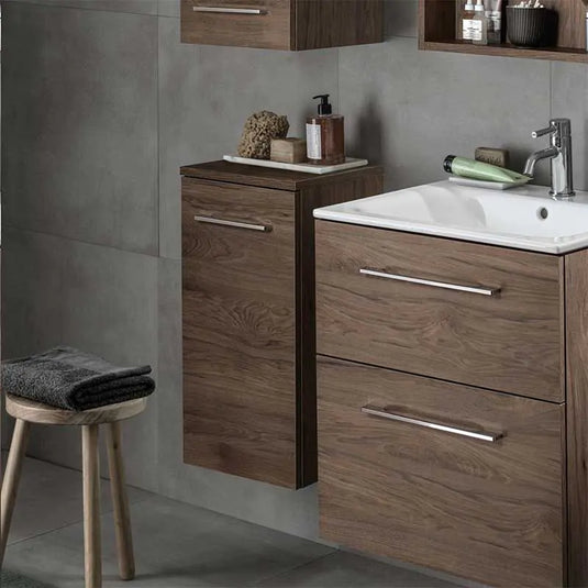 Geberit Selnova Square 1 Door Bathroom Wall Cabinet 330mm Hickory | 501.274.00.1