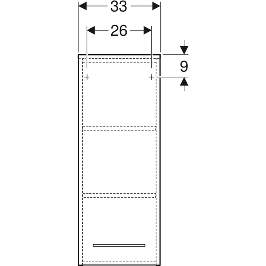 Geberit Selnova Square 1 Door Bathroom Wall Cabinet 330mm Hickory | 501.279.00.1